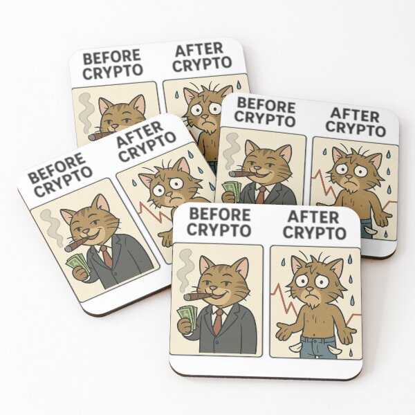 Item preview, Before Crypto After Crypto – Funny Crypto Meme Cat designed and sold by the-dovlat.
