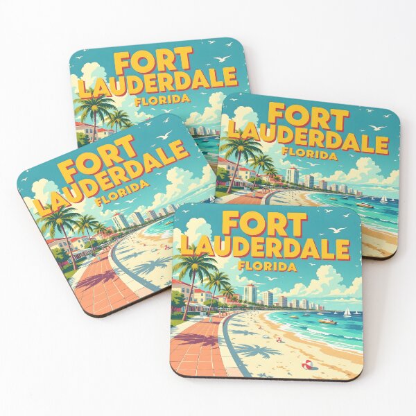 Artikelvorschau, Fort Lauderdale, Florida, USA: Reiseplakat im Vintage-Stil mit malerischem Motiv entworfen und verkauft von LSVart.