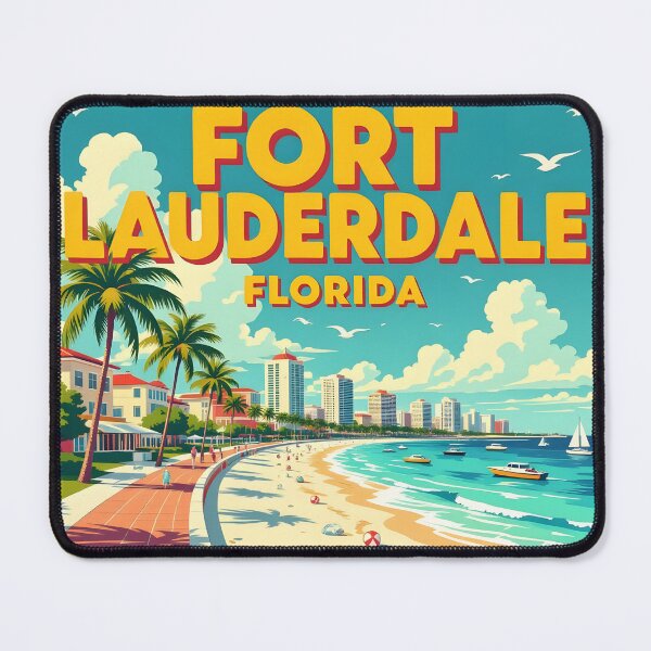 Item preview, Fort Lauderdale, Florida, USA: Vintage-Style Painterly Travel Poster designed and sold by LSVart.