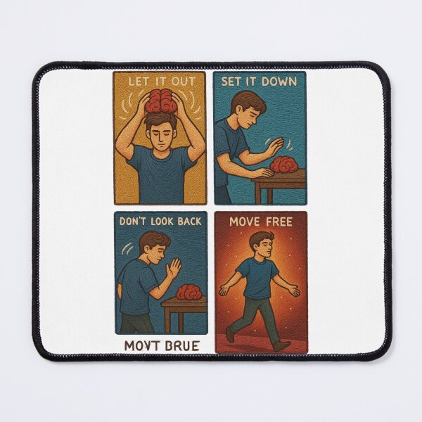 Item preview, Men Let It Out. Set It Down. Move Free. – Embroidered Healing Journey Sticker Art designed and sold by Gurjeetpixelart.