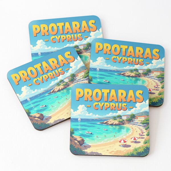 Item preview, Protaras, Cyprus: Vintage-Style Painterly Travel Poster designed and sold by LSVart.
