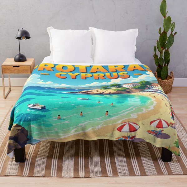 Item preview, Protaras, Cyprus: Vintage-Style Painterly Travel Poster designed and sold by LSVart.