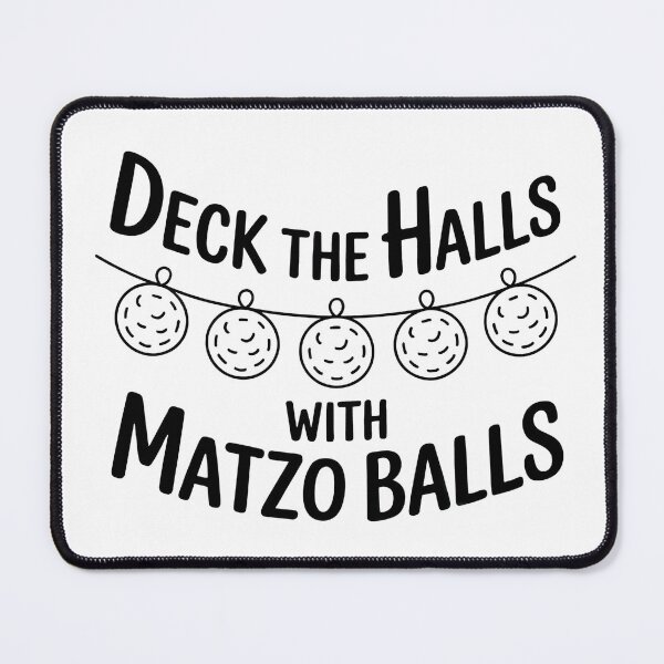 Item preview, Minimal Matzo Ball Garland Line Art – Jewish Hannukah Festival Chanukah Holiday Humor “Deck The Halls with Matzo Balls” designed and sold by WSPrintCrafter.