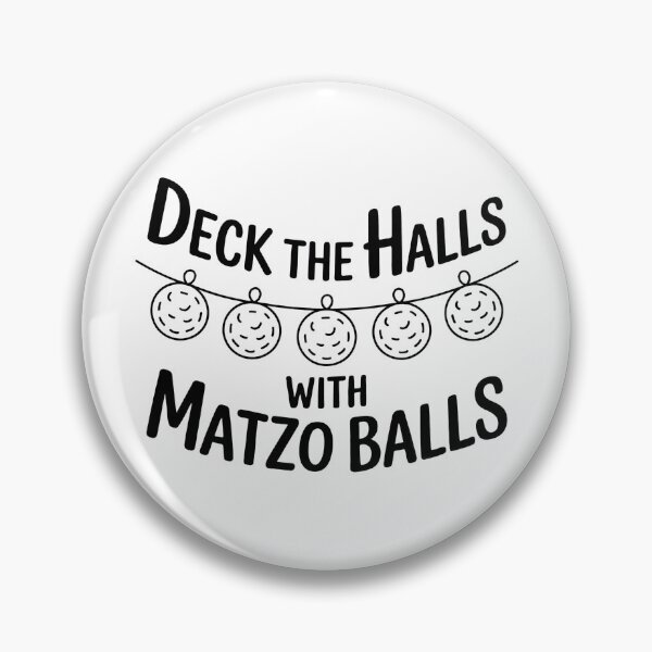 Item preview, Minimal Matzo Ball Garland Line Art – Jewish Hannukah Festival Chanukah Holiday Humor “Deck The Halls with Matzo Balls” designed and sold by WSPrintCrafter.