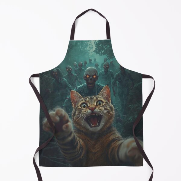 Item preview, Cute Cat Selfie in Zombie Apocalypse designed and sold by funnyshop222.