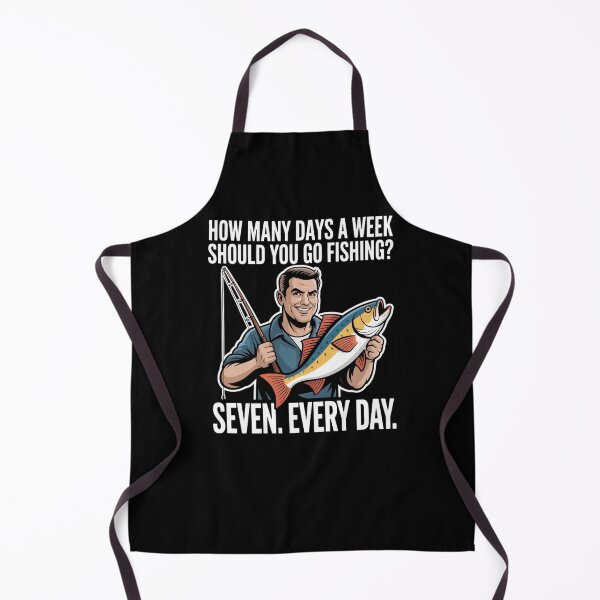 Item preview, How Many Days a Week Should You Go Fishing? – Funny Fisherman Cartoon designed and sold by SaritaVerseArt.