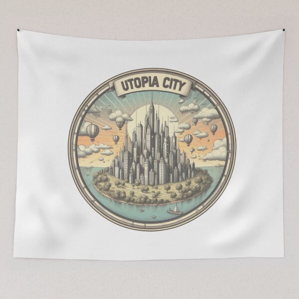 Item preview, Utopia City — Dreamscape of Harmony & Progress designed and sold by denip.