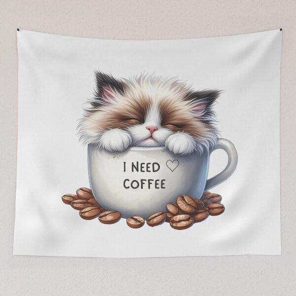 Item preview, Cat Lover Coffee Stickers – Adorable Cozy Cat Bundle designed and sold by Lulunza.
