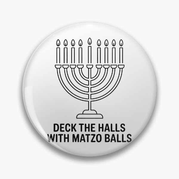 Item preview, Line Art Matzo Menorah – Jewish Chanukah Hannukah Festival Holiday Humor “Deck The Halls with Matzo Balls” designed and sold by WSPrintCrafter.