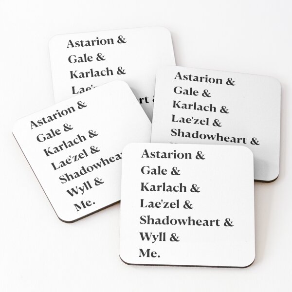 Item preview, Baldur's Gate Companions (black text) designed and sold by Nerd Stuff by Anzo.