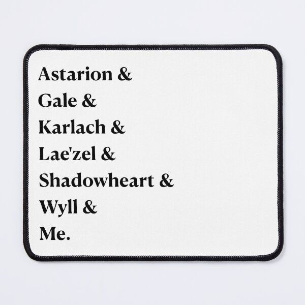 Item preview, Baldur's Gate Companions (black text) designed and sold by Nerd Stuff by Anzo.
