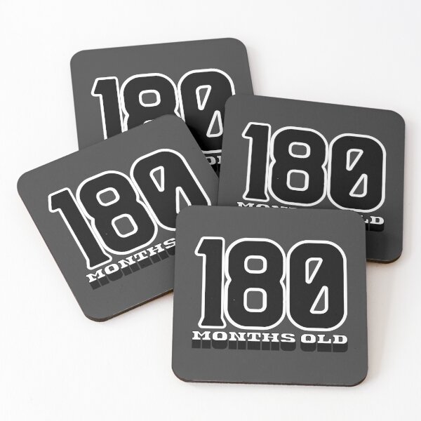Item preview, 15 Years Old – 180 Months Old Typography Birthday Design designed and sold by downUnderInk.