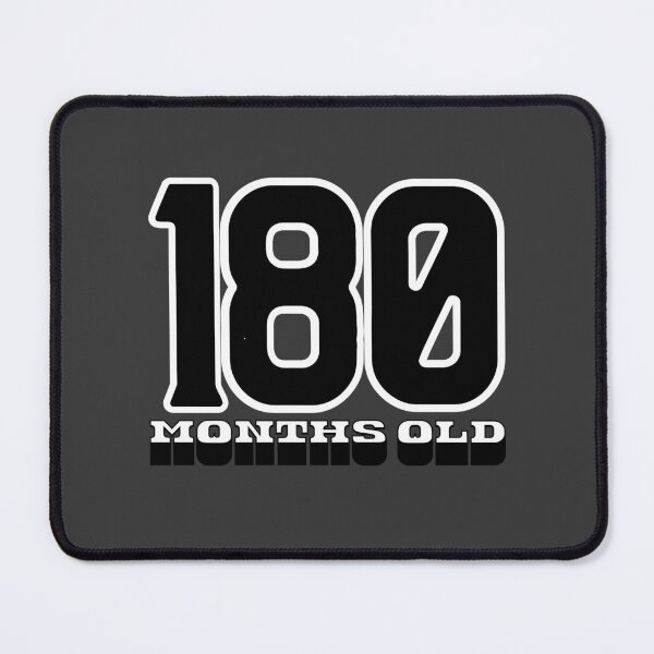 Item preview, 15 Years Old – 180 Months Old Typography Birthday Design designed and sold by downUnderInk.