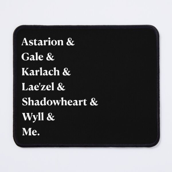 Item preview, Baldur's Gate Companions (white text) designed and sold by Nerd Stuff by Anzo.