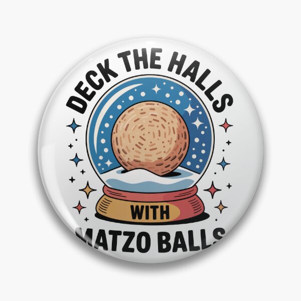 Item preview, Matzo Ball Snow Globe – Cute Jewish Chanukah Hannukah Festival Holiday Humor “Deck The Halls with Matzo Balls” designed and sold by WSPrintCrafter.