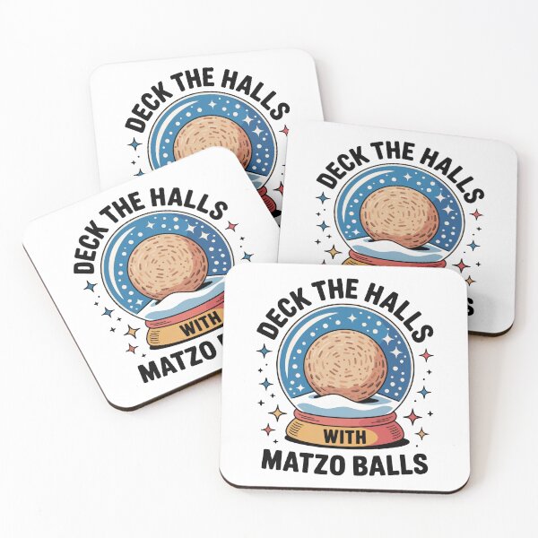 Item preview, Matzo Ball Snow Globe – Cute Jewish Chanukah Hannukah Festival Holiday Humor “Deck The Halls with Matzo Balls” designed and sold by WSPrintCrafter.