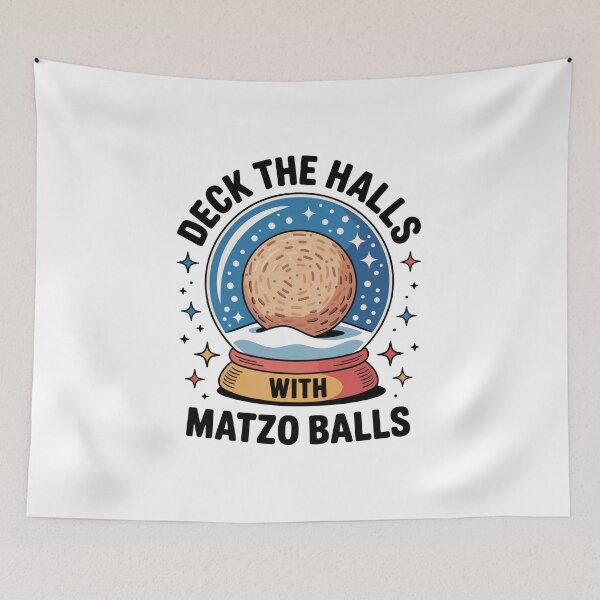 Item preview, Matzo Ball Snow Globe – Cute Jewish Chanukah Hannukah Festival Holiday Humor “Deck The Halls with Matzo Balls” designed and sold by WSPrintCrafter.