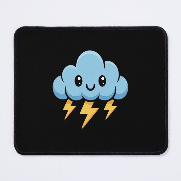 Item preview, Kawaii Smiling Thundercloud Vector Cute Happy Storm Cloud designed and sold by LacostCarl.