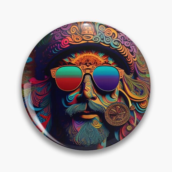 Item preview, The Visionary: Psychedelic Portrait of the Neon Hippie designed and sold by Dominik1994.
