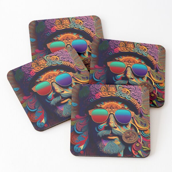 Item preview, The Visionary: Psychedelic Portrait of the Neon Hippie designed and sold by Dominik1994.
