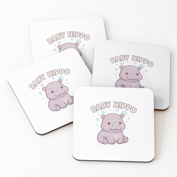 Item preview, Chubby Kawaii Baby Hippo - Adorable Water Cutie designed and sold by Trend Drops Mad.