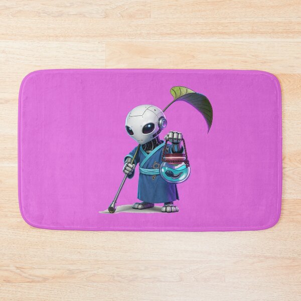 Item preview, Futuristic Robot Monk with Mystical Lantern Fantasy Art designed and sold by zohocreations.