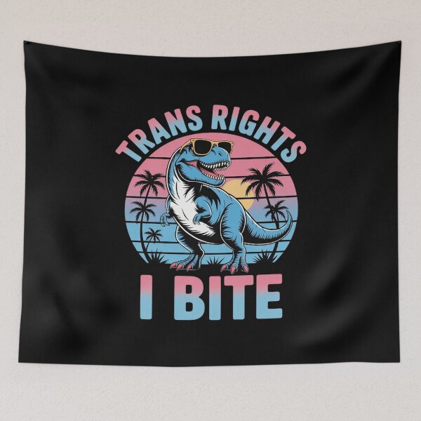 Item preview, Trans Rights Or I Bites Transgender Dinosaur T-Rex LGBTQ designed and sold by MarryIsMonth.