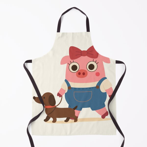 Item preview, Trufa walks her dachshund · kawaii piglet with pet designed and sold by Aloloco.