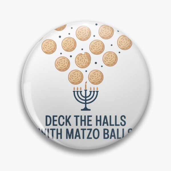 Item preview, Matzo Snowfall – Jewish Hannukah Festival Chanukah Holiday Humor “Deck The Halls with Matzo Balls” designed and sold by WSPrintCrafter.