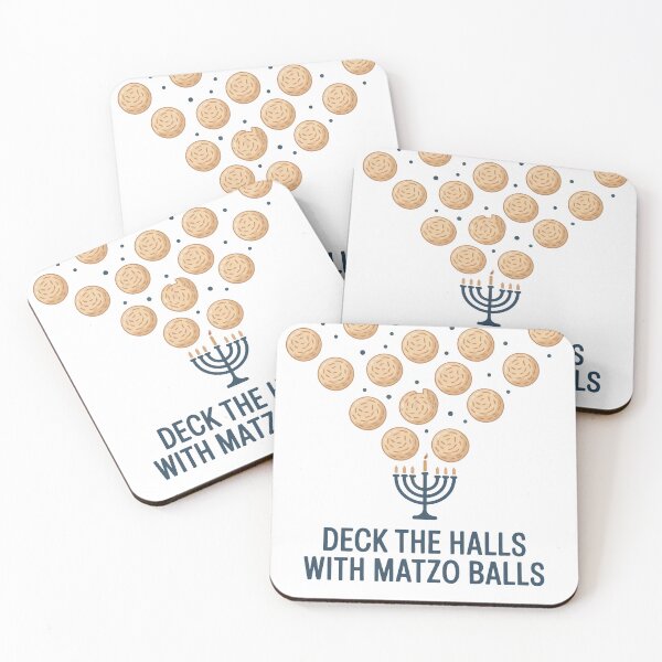 Item preview, Matzo Snowfall – Jewish Hannukah Festival Chanukah Holiday Humor “Deck The Halls with Matzo Balls” designed and sold by WSPrintCrafter.