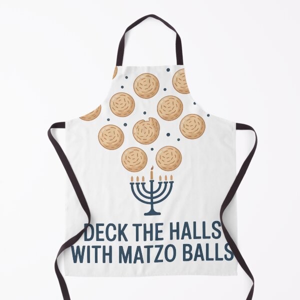 Item preview, Matzo Snowfall – Jewish Hannukah Festival Chanukah Holiday Humor “Deck The Halls with Matzo Balls” designed and sold by WSPrintCrafter.