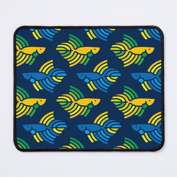Item preview, Colorful Betta Fish Pattern – Blue & Yellow Version designed and sold by Satoshy Atelier.