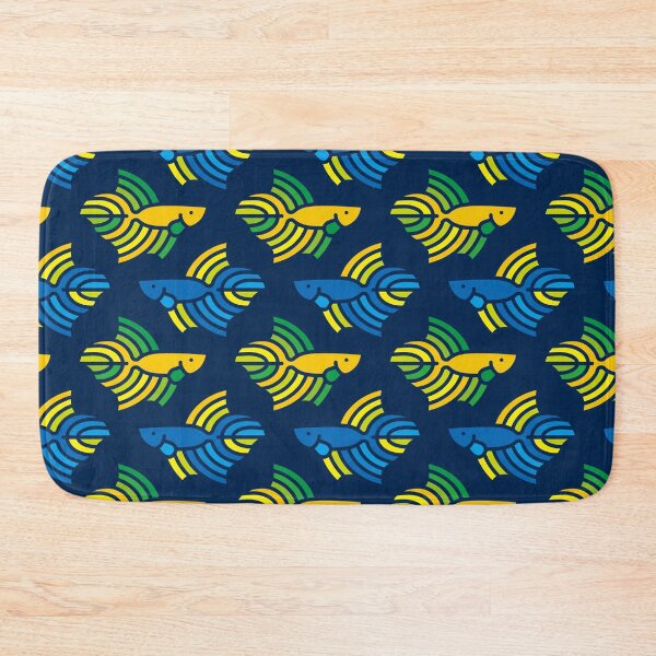Item preview, Colorful Betta Fish Pattern – Blue & Yellow Version designed and sold by Satoshy Atelier.