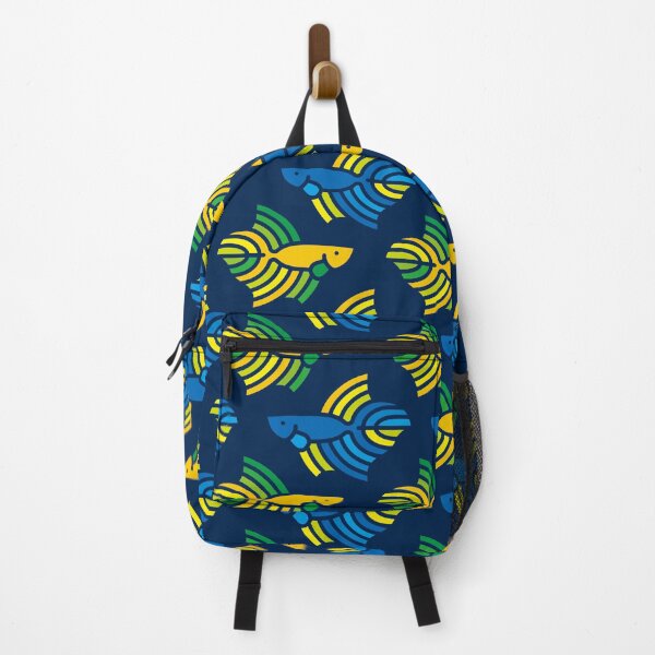 Item preview, Colorful Betta Fish Pattern – Blue & Yellow Version designed and sold by Satoshy Atelier.