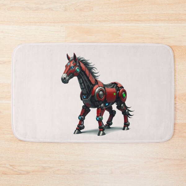 Item preview, Futuristic Red Robotic Horse with Cyber Armor designed and sold by zohocreations.