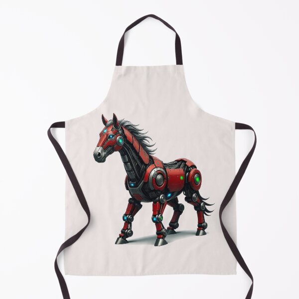 Item preview, Futuristic Red Robotic Horse with Cyber Armor designed and sold by zohocreations.