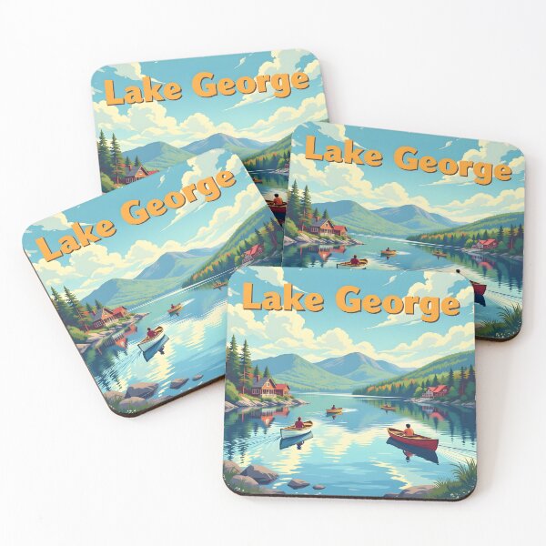 Item preview, Lake George, New York, USA: Vintage-Style Painterly Travel Poster designed and sold by LSVart.