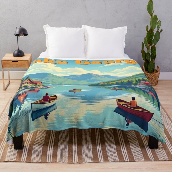 Item preview, Lake George, New York, USA: Vintage-Style Painterly Travel Poster designed and sold by LSVart.