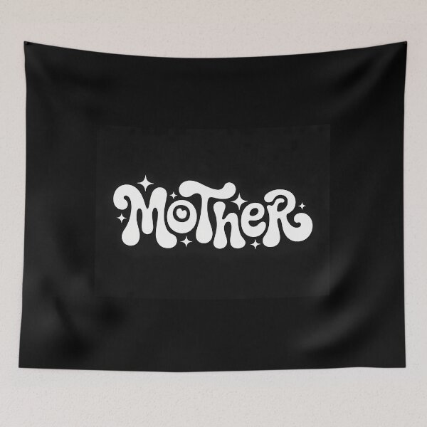 Item preview, White mother text with sparkles on black background designed and sold by Koolzilla.