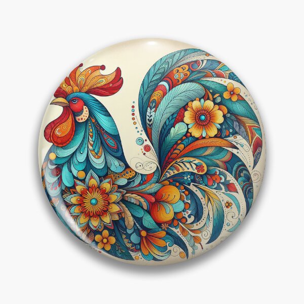 Item preview, Thai Floral Patterns Inspiring the Rooster Design   designed and sold by Vanich-Panich.