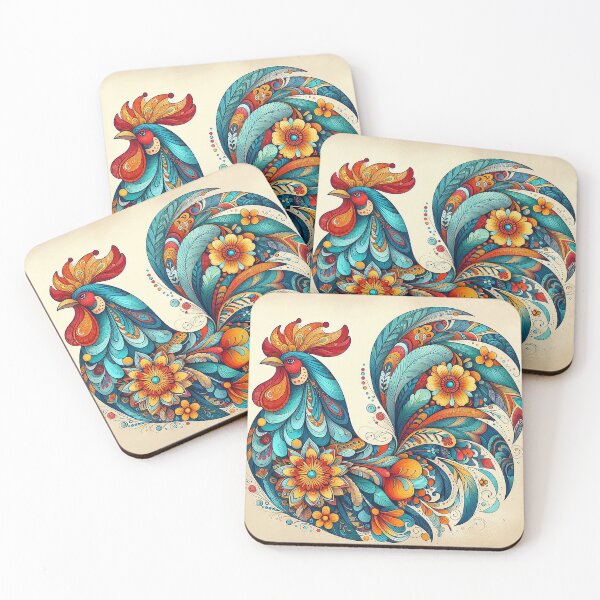 Item preview, Thai Floral Patterns Inspiring the Rooster Design   designed and sold by Vanich-Panich.