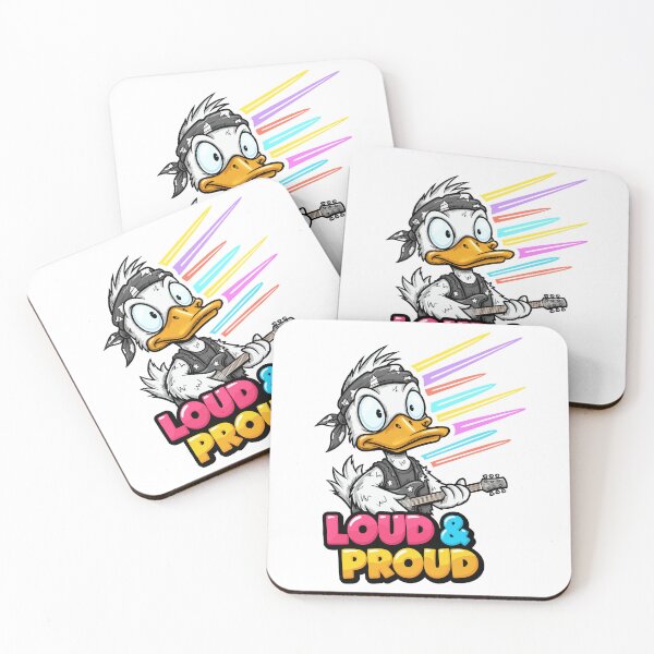 Item preview, Cartoon Duck Rock Mascot Playing Guitar Vector Illustration  designed and sold by DiNata.