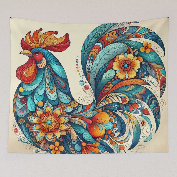 Item preview, Thai Floral Patterns Inspiring the Rooster Design   designed and sold by Vanich-Panich.
