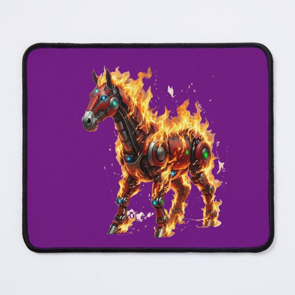 Item preview, Flaming Futuristic Robotic Horse Cyber Fire Beast designed and sold by zohocreations.