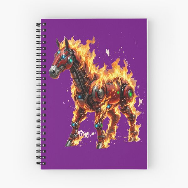Item preview, Flaming Futuristic Robotic Horse Cyber Fire Beast designed and sold by zohocreations.