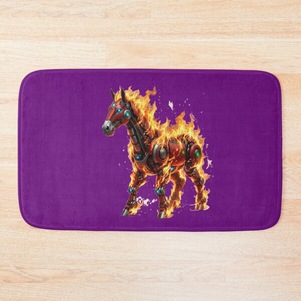 Item preview, Flaming Futuristic Robotic Horse Cyber Fire Beast designed and sold by zohocreations.