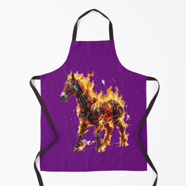 Item preview, Flaming Futuristic Robotic Horse Cyber Fire Beast designed and sold by zohocreations.