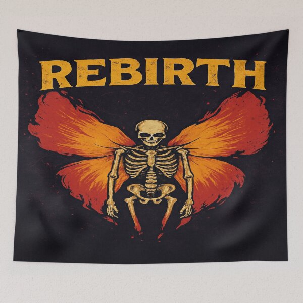 Item preview, Rebirth Skeleton with Butterfly Wings – Gothic Metamorphosis Art for Growth designed and sold by Bright Nest Studio.