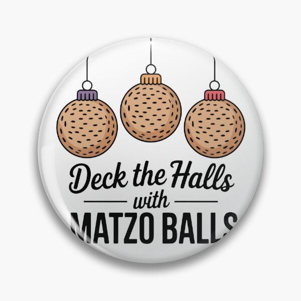 Item preview, Matzo Ball Ornament Set – Jewish Holiday Chanukah Hannukah Festival Humor “Deck The Halls with Matzo Balls” designed and sold by WSPrintCrafter.