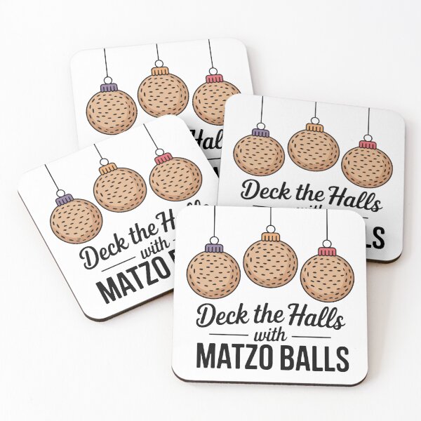 Item preview, Matzo Ball Ornament Set – Jewish Holiday Chanukah Hannukah Festival Humor “Deck The Halls with Matzo Balls” designed and sold by WSPrintCrafter.